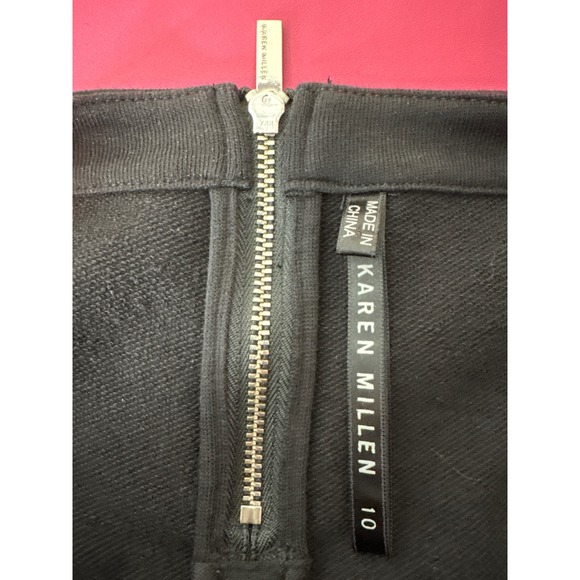 Karen Millen Womens Black Satin Trim Sweatshirt Sz 10 Trendy Sophisticated Chic - Picture 5 of 9